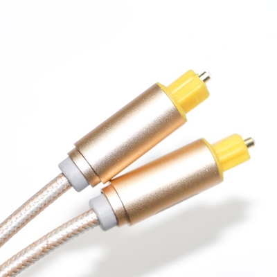 Toslink ニット ロープ メッキつや消し金属シェル OD4.0 プラグ カー スピーカー デジタル ケーブル サウンドバー用