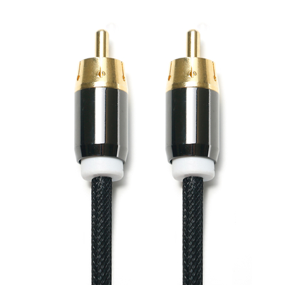 RCA 3.5MM デジタル オーディオ ケーブル 2/1 ニット ロープ メッキ ゴールデン ポート サウンドバー カー オーディオ用