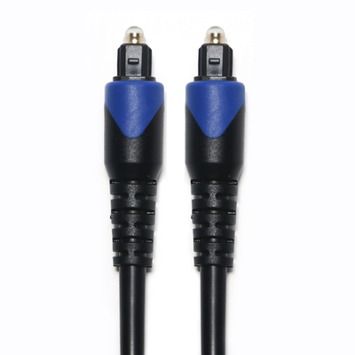 Blue& Toslink デジタルケーブル OD4.0 光ファイバーケーブル メッキ PVC コープ 丸型コネクター CDプレーヤー サウンドバー用