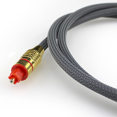 Toslink デジタル光ファイバー ケーブル ウーブン ネット メッキ ゴールド シェル レッド ポート 1.2M 2M 3M サウンドバー用