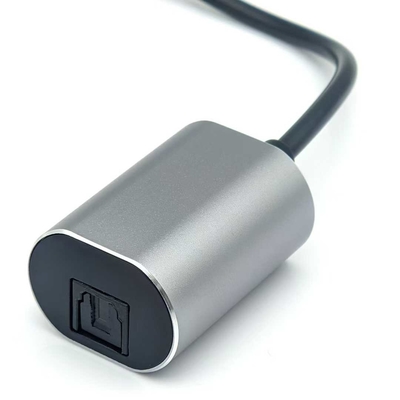 デジタル音声伝送のためのUSB-Cメスコネクタ付き高性能TOSLINK光音ケーブル